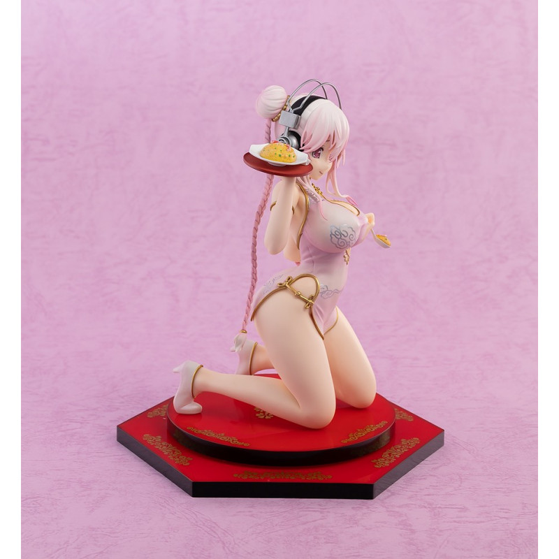 Ресторанная серия Emon Super Sonico, 18 см, китайское платье Ver. Сексуальная Аниме Фигурка Супер Sonico мандарин платье ПВХ экшн-Фигурки игрушки