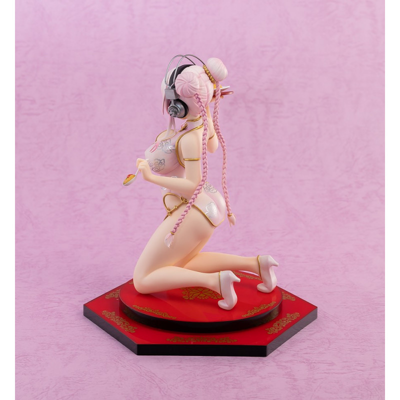 Ресторанная серия Emon Super Sonico, 18 см, китайское платье Ver. Сексуальная Аниме Фигурка Супер Sonico мандарин платье ПВХ экшн-Фигурки игрушки